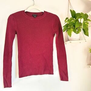 🩷HALOGEN MAROON RED BODYCON SCOOP NECK LONG SLEEVE SWEATER CHRISTMAS SIZE SMALL